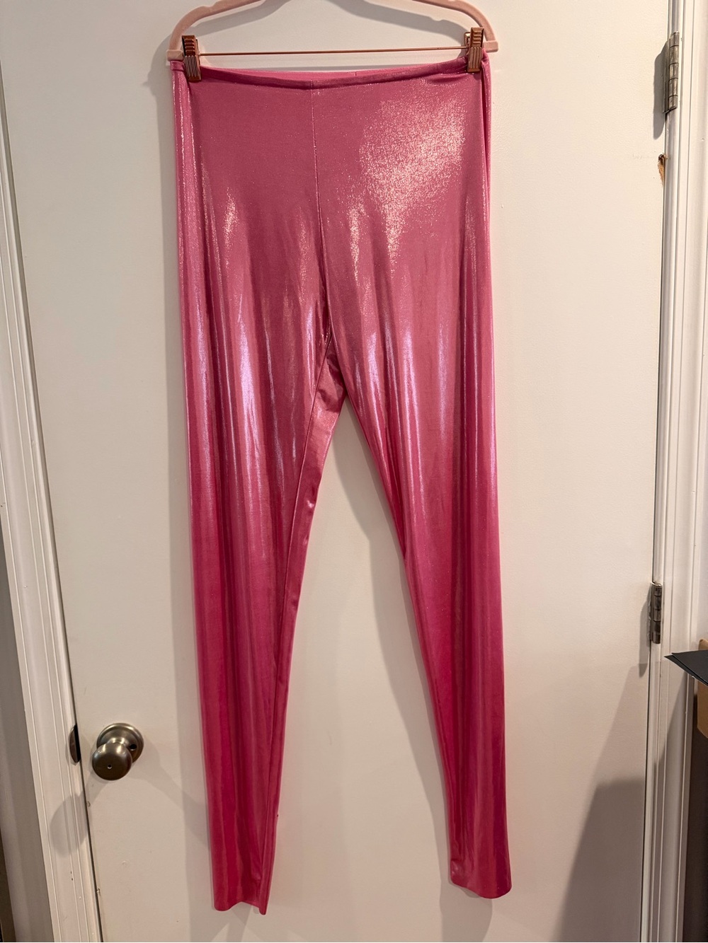 Norma Kamali Metallic Pink Women’s Leggings
